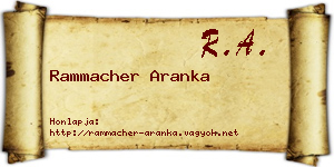 Rammacher Aranka névjegykártya